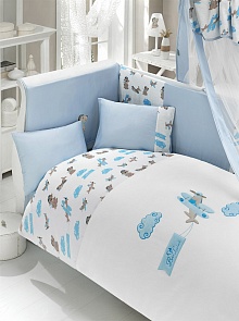 Комплект постельного белья и спальных принадлежностей из 6 предметов серии Puffy Pilot (Bebe Luvicci, 00-0013755)